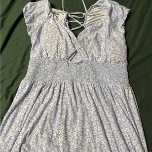 Floral Blue and White Dress